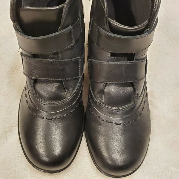 Walking Cradle Black Heeled Boots Booties Leather - Picture 8 of 12